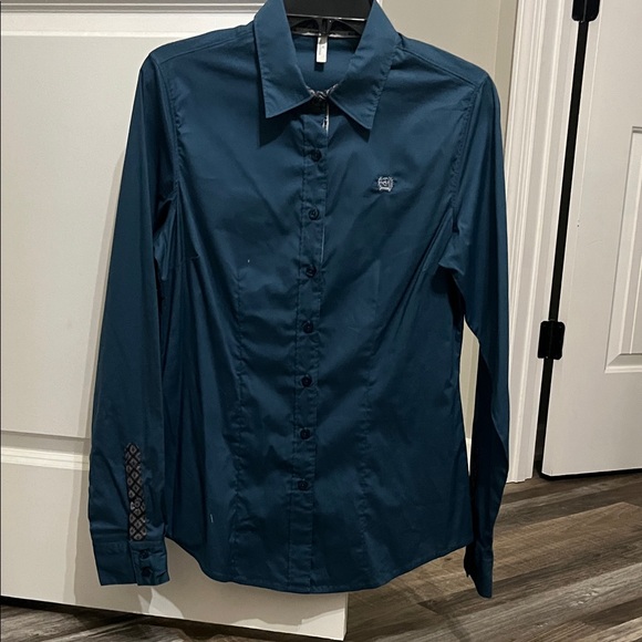 Cinch Tops - Cinch for Women Dark Teal Button Down Shirt